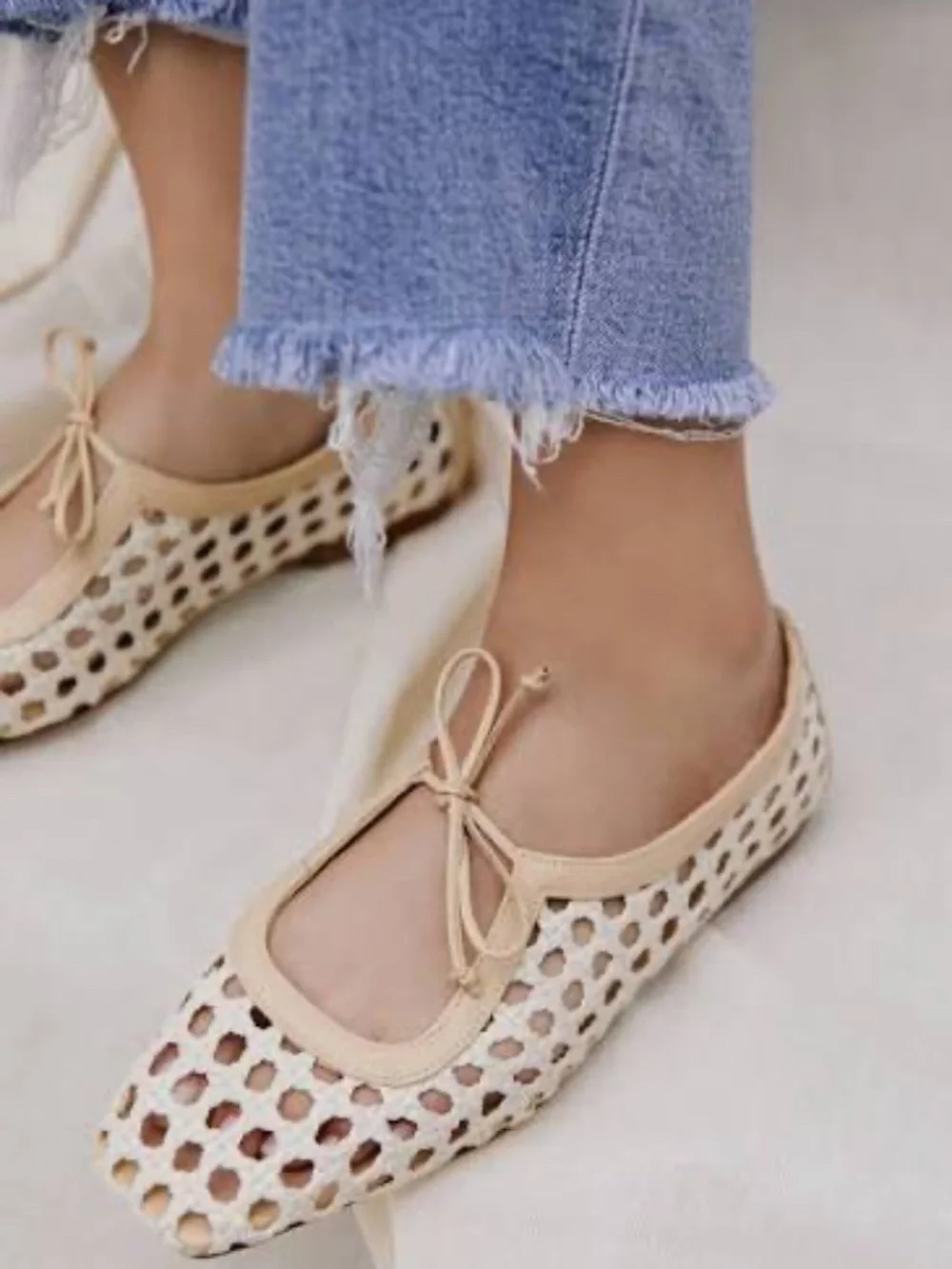 Andrea Gomez Amelia Flats iin Raffia Natural - Size 38.5